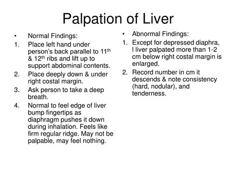 should liver be palpable